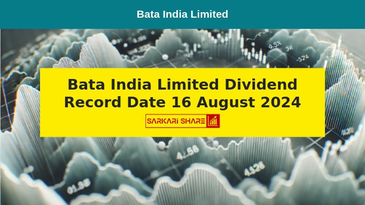 Bata India Limited ने 16 अगस्त 2024 के लिए Dividend के लिए Record Date घोषित की