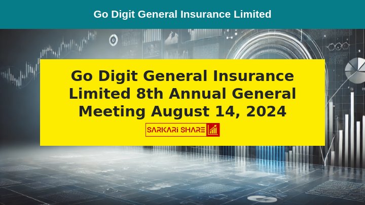 Go Digit General Insurance Limited का 8th Annual General Meeting 14 अगस्त 2024 को आयोजित किया जाएगा