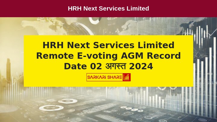 HRH Next Services Limited का Record Date 02 अगस्त 2024 को Remote E-voting और AGM के लिए निर्धारित